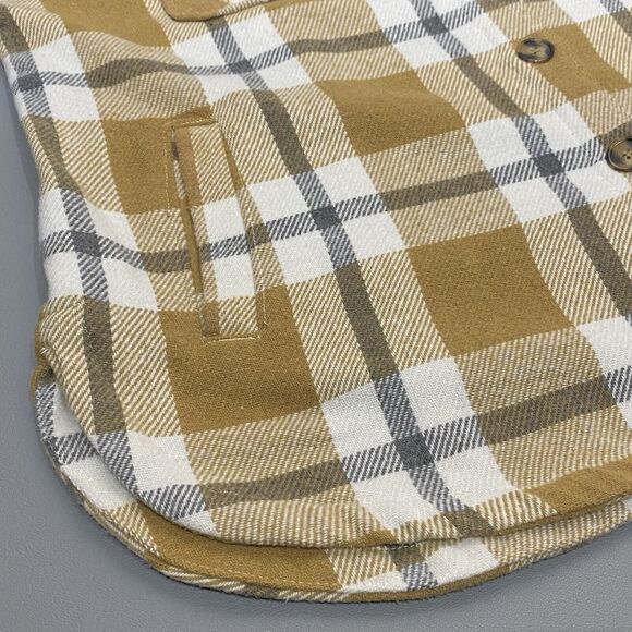 Member’s Mark Plaid Shacket Button Front Thick Flannel Women’s XXL Camel Brown - Picture 5 of 9